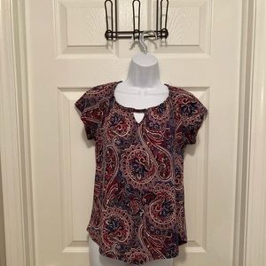 Roz & Ali Paisley Top - Petite Medium - like new